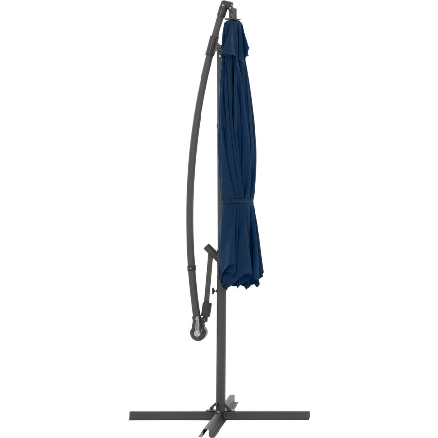 Parasol suspendu en polyester de 10 pieds (Noir/Bleu)