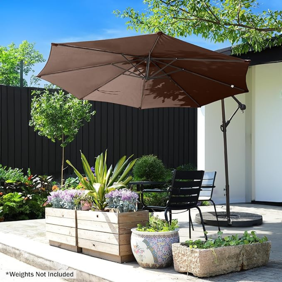 10 ft Polyester Hanging Umbrella (Moka/Chocolate)