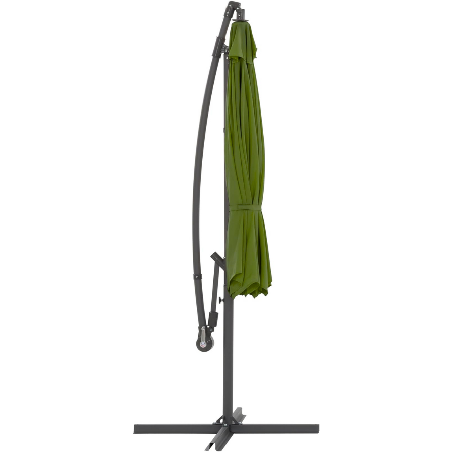 10 ft Polyester Hanging Umbrella (Black/Olive Green)