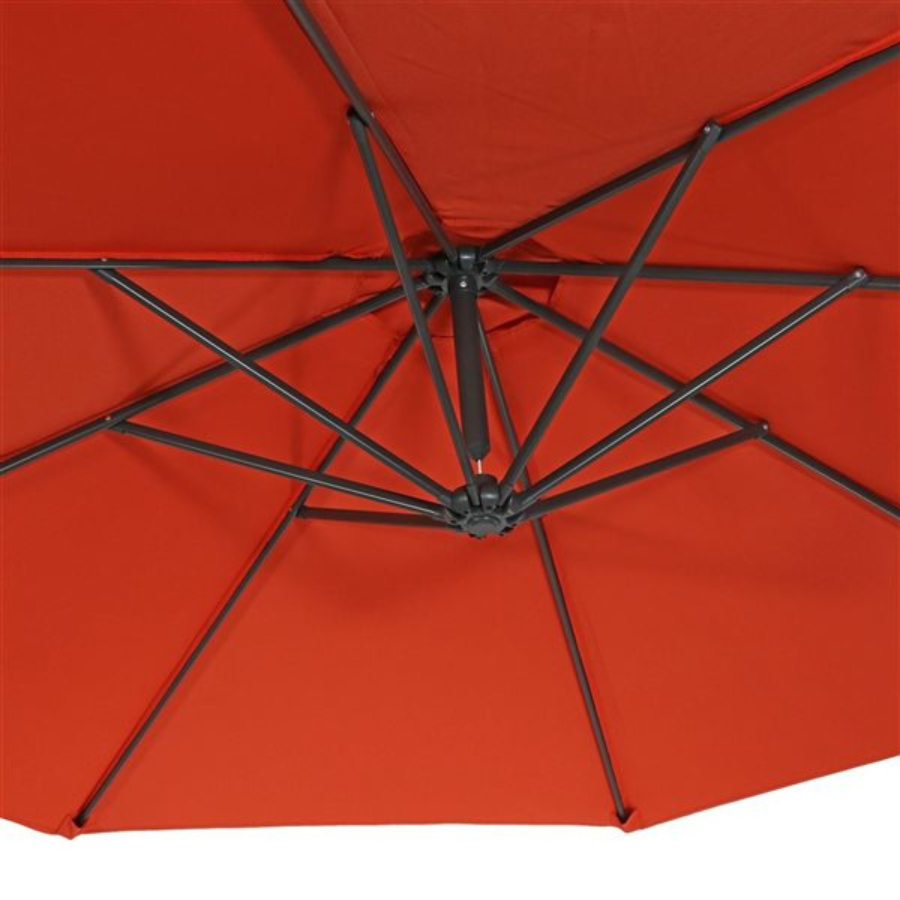 Parasol suspendu en polyester de 10 pieds (noir/orange)