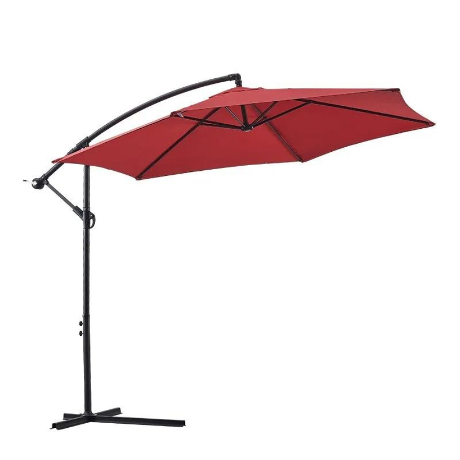 Parasol suspendu en polyester de 10 pieds (noir/rouge)