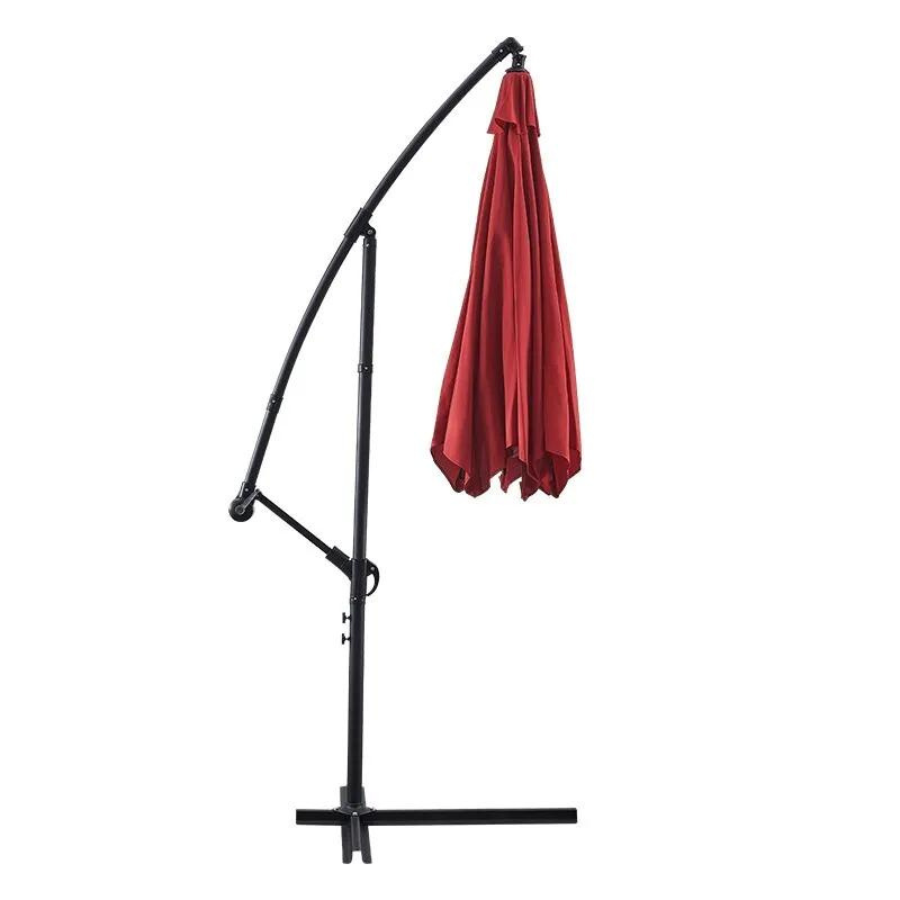 Parasol suspendu en polyester de 10 pieds (noir/rouge)