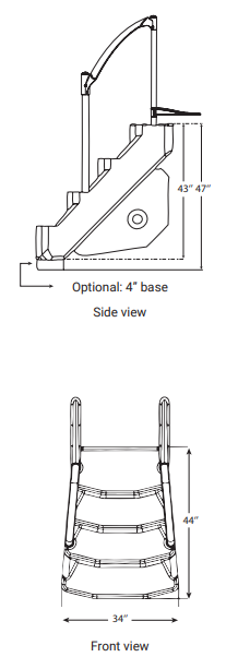Lumio Royal Entrance Drop In Above Ground Pool Step