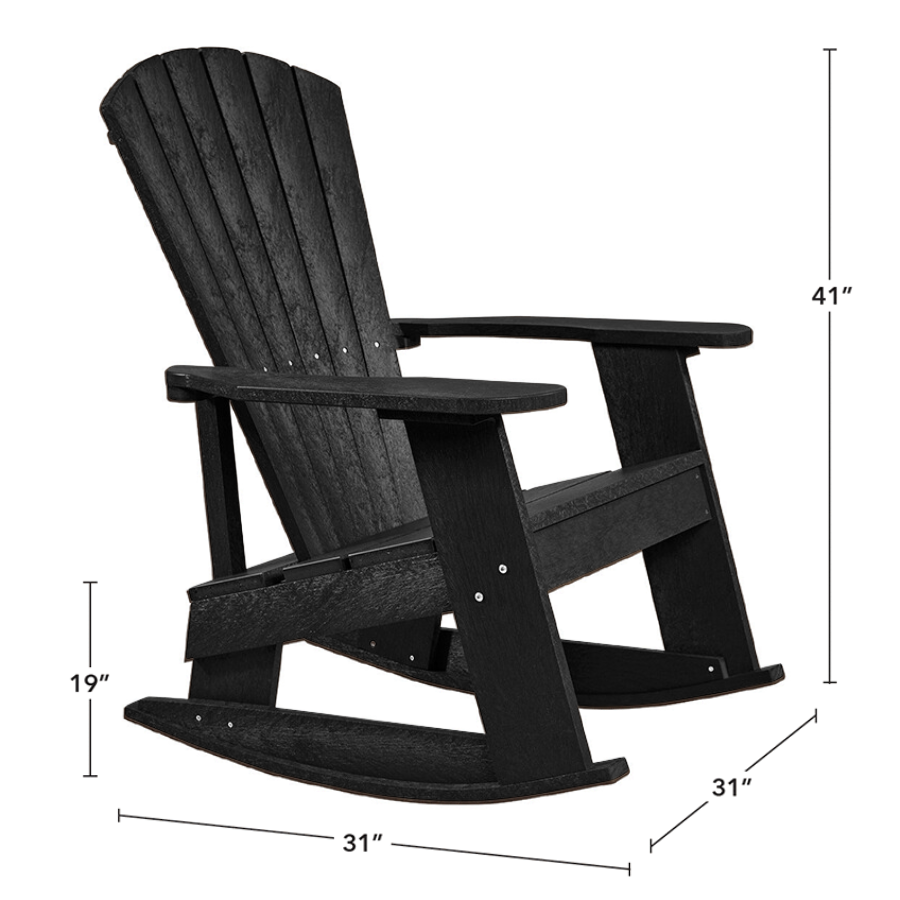 Capterra Adirondack Resin Rocking Chair (Onyx)