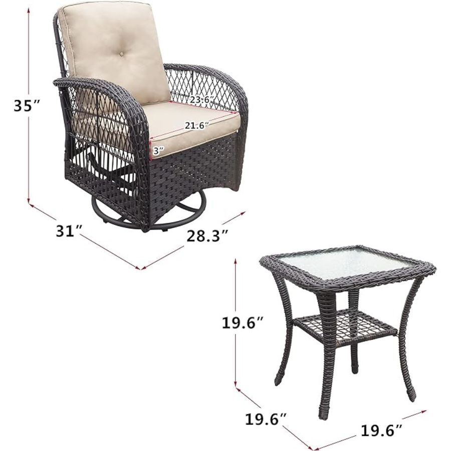 Ensemble bistro 3 pièces Glennford