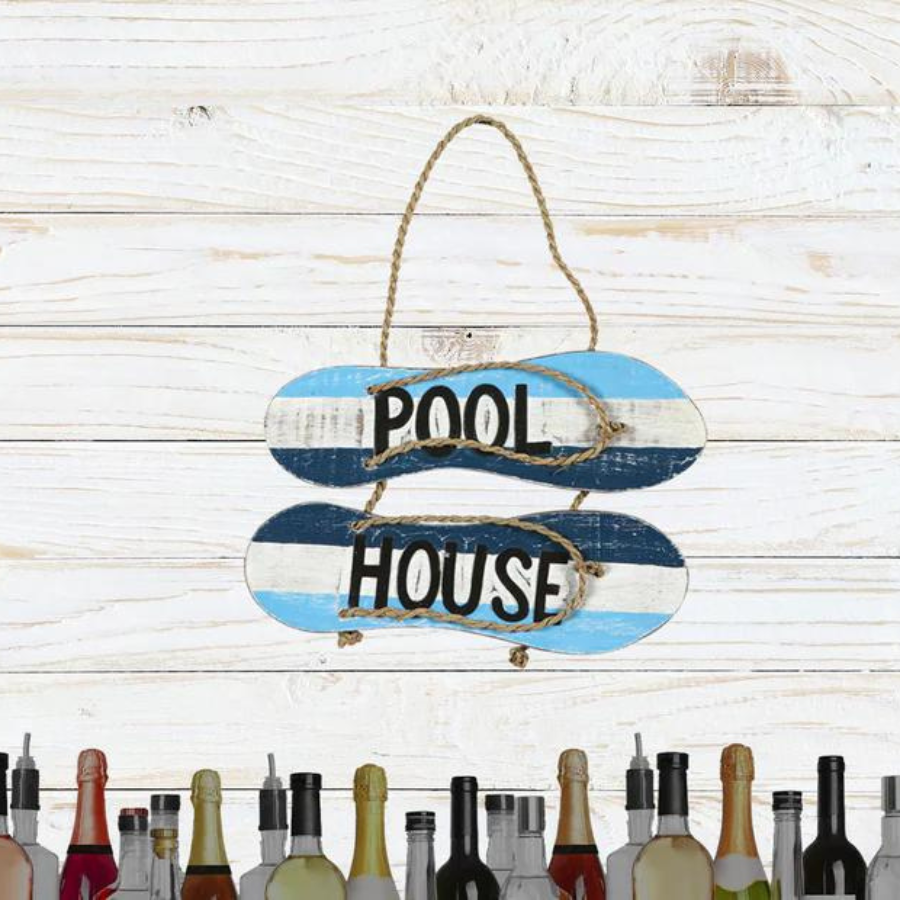 Pool House Sandals Decorative Outdoor Sign