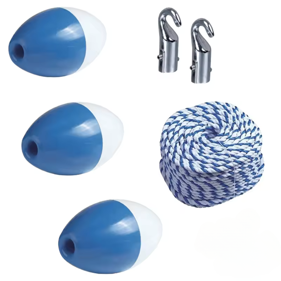 Kit de corde de sécurité et de flotteurs de 20 pieds (comprend 5 articles)