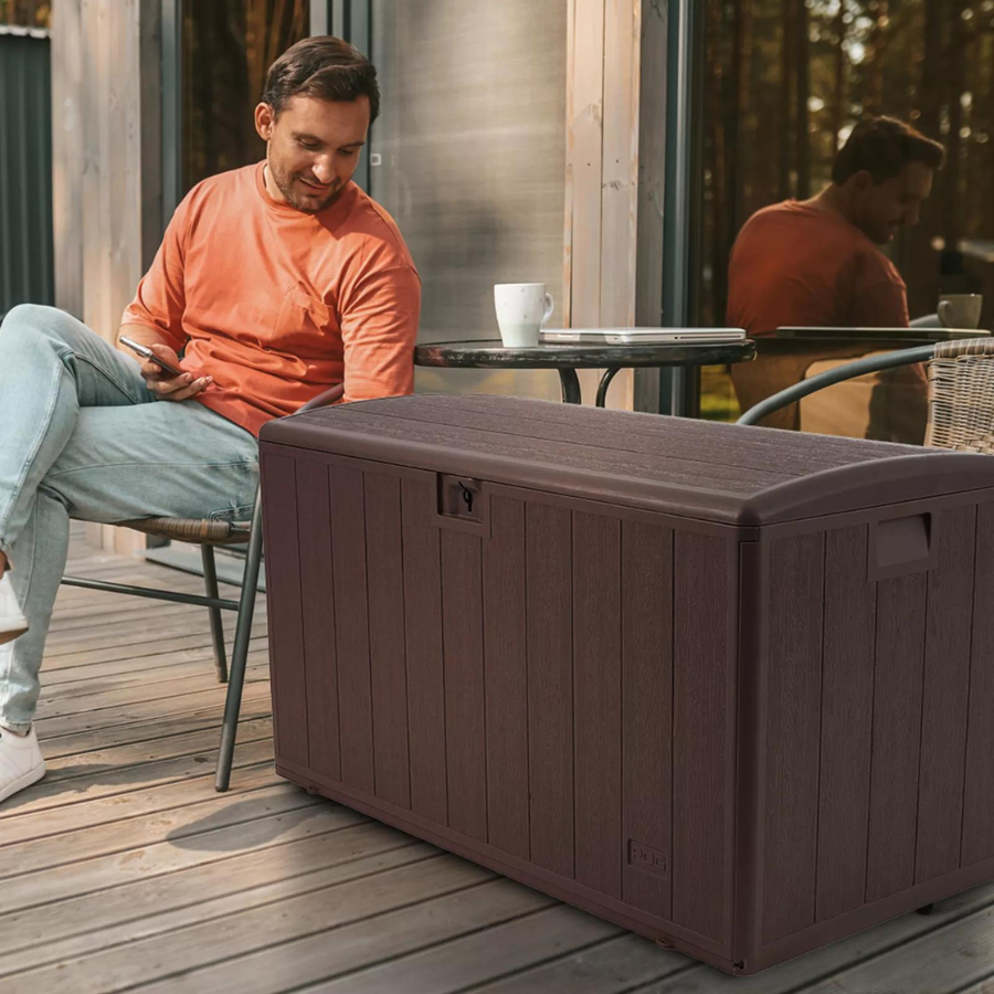 105 Gallon Resin Outdoor Storage Box (Java)