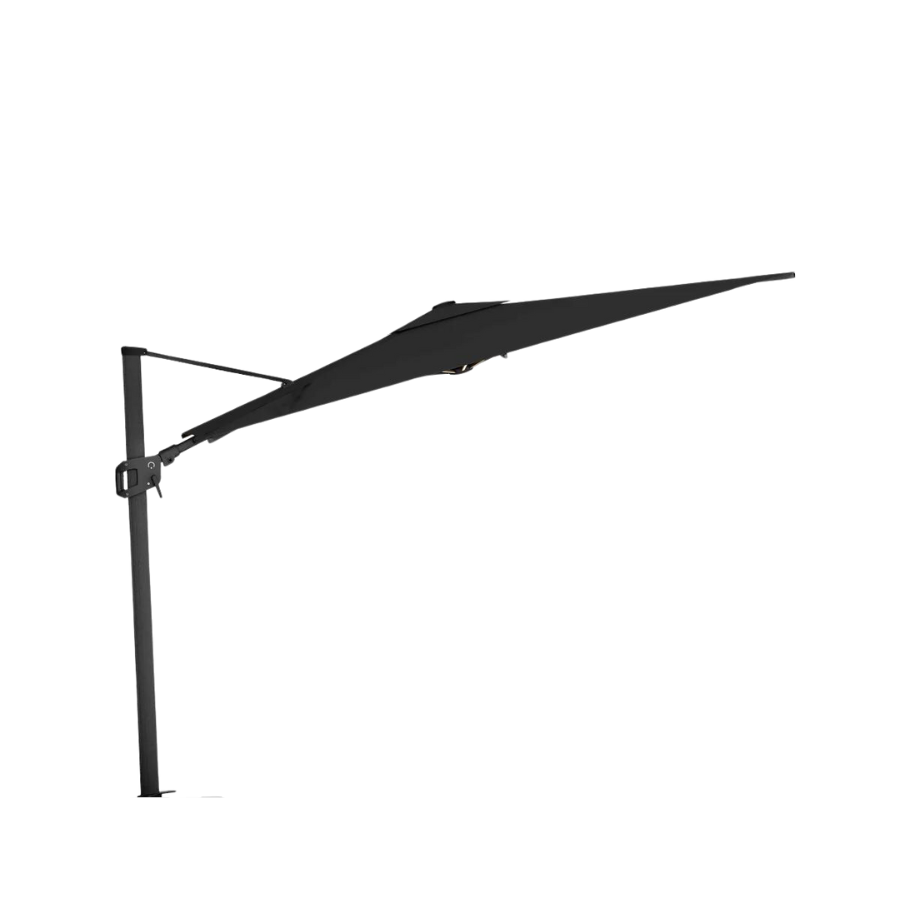 Parasol à suspension carré de luxe de 10 pieds avec matériau Sunbrella (charbon/noir)