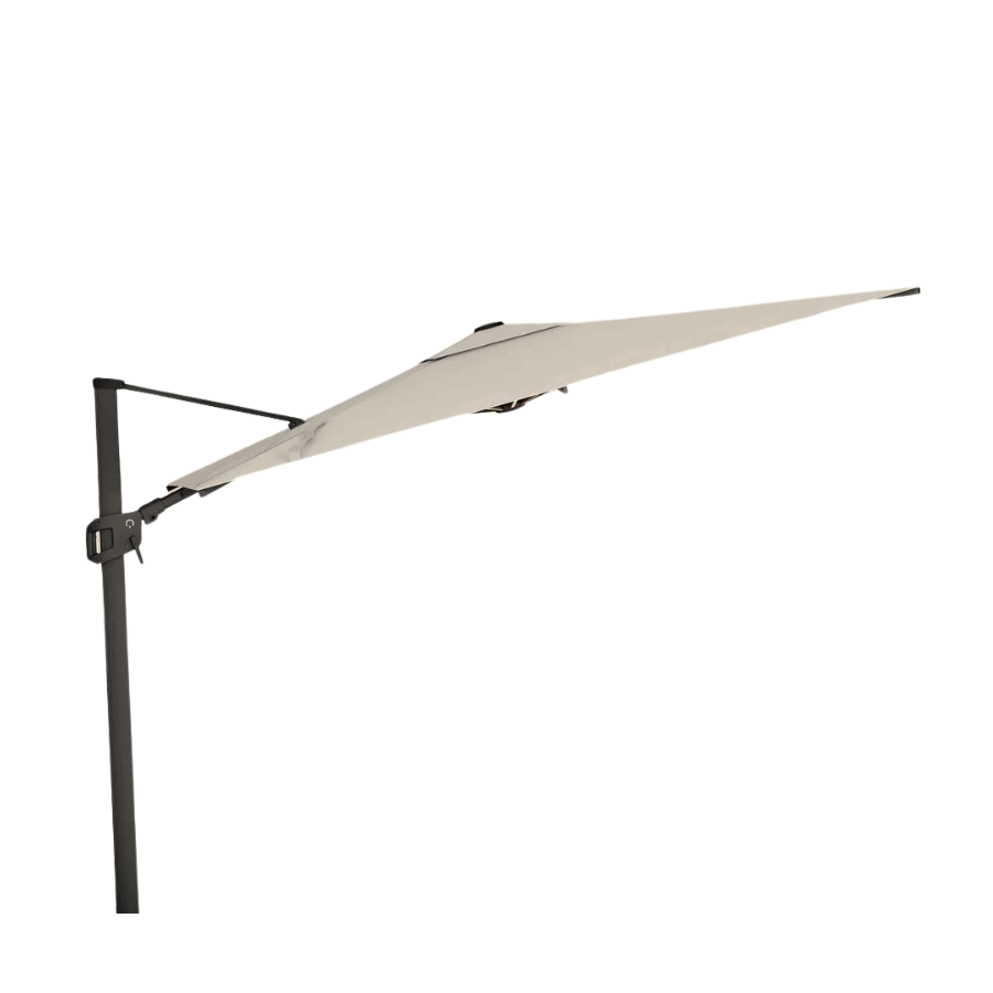 10 ft Deluxe Square Suspension Umbrella with Sunbrella Material (Charcoal/Cast Silver)