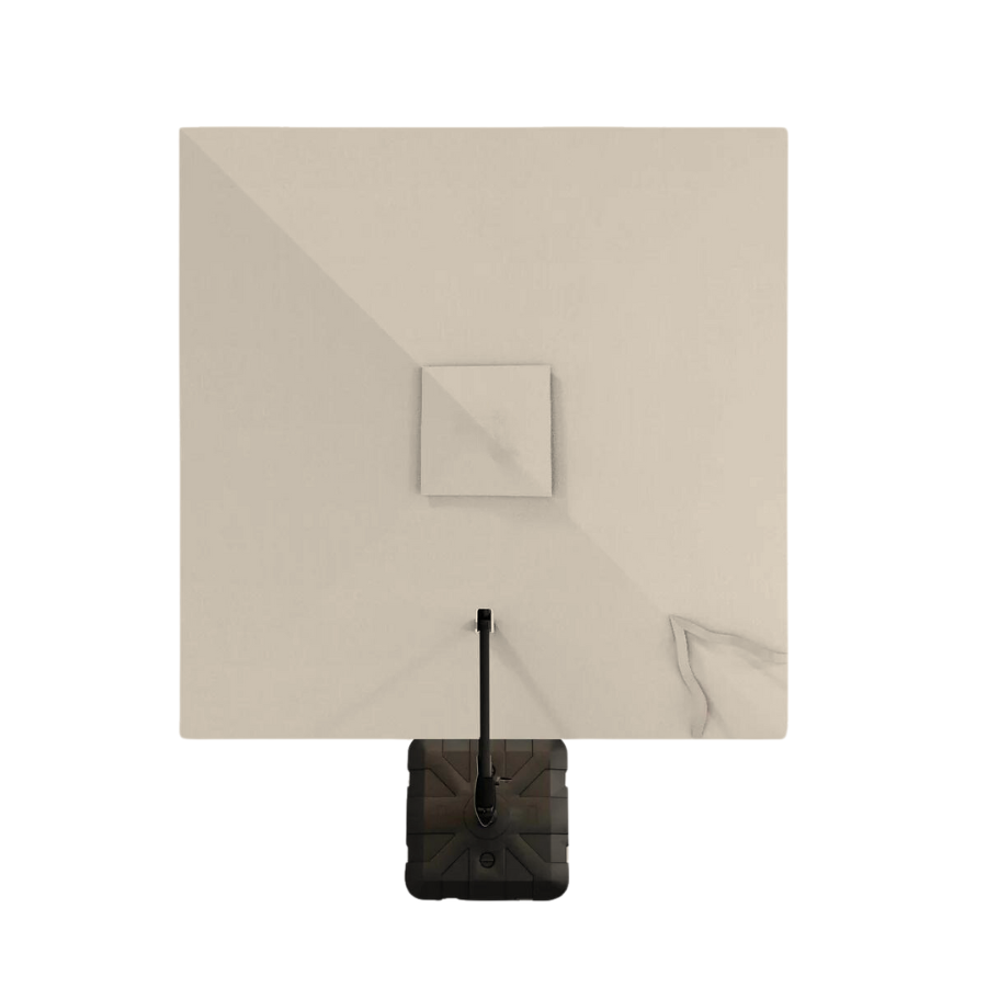 10 ft Deluxe Square Suspension Umbrella with Sunbrella Material (Charcoal/Cast Silver)