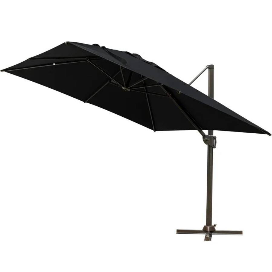 10 ft Offset Square Suspension Umbrella (Canvas Black/Black)