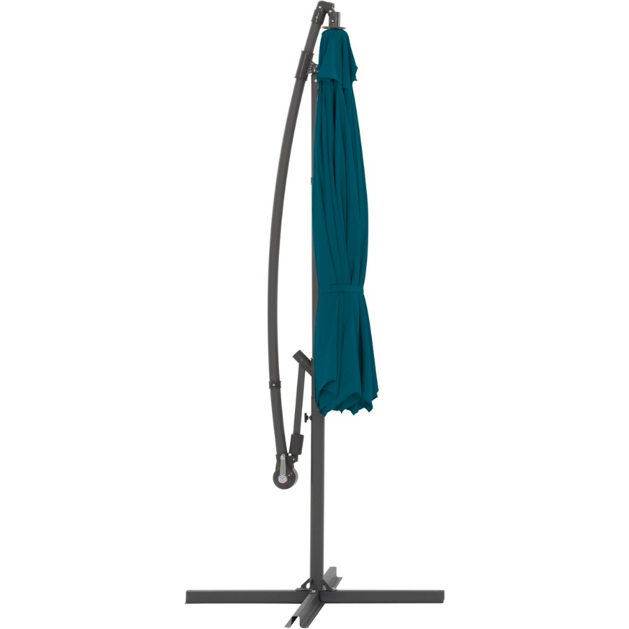Parasol suspendu en polyester de 10 pieds (noir/bleu sarcelle)