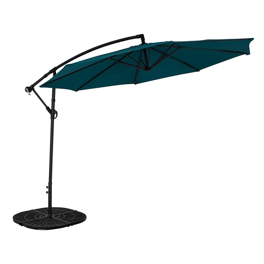 Parasol suspendu en polyester de 10 pieds (noir/bleu sarcelle)
