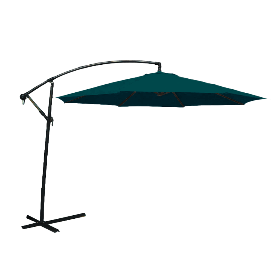Parasol suspendu en polyester de 10 pieds (noir/bleu sarcelle)