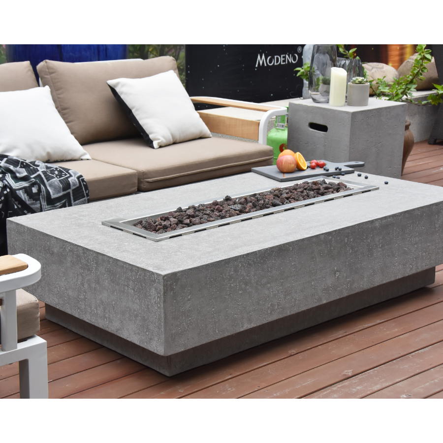 Hampton Cast Concrete Propane Fire Pit with Cover