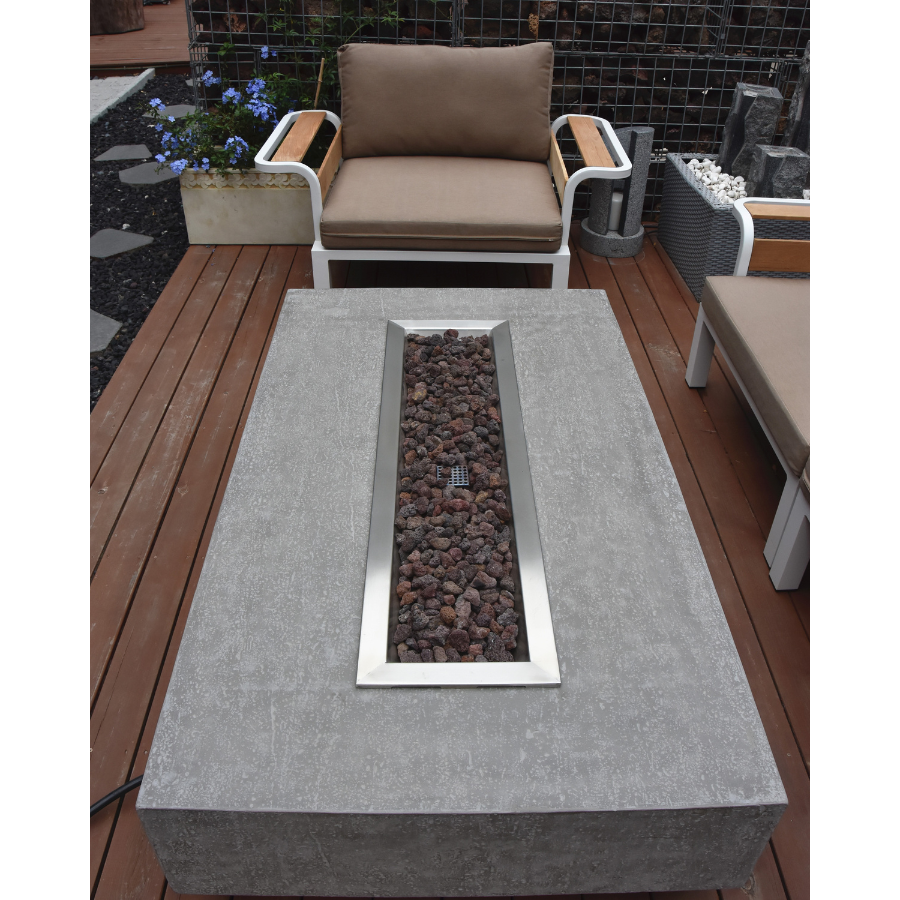 Hampton Cast Concrete Natural Gas Fire Pit with Cover