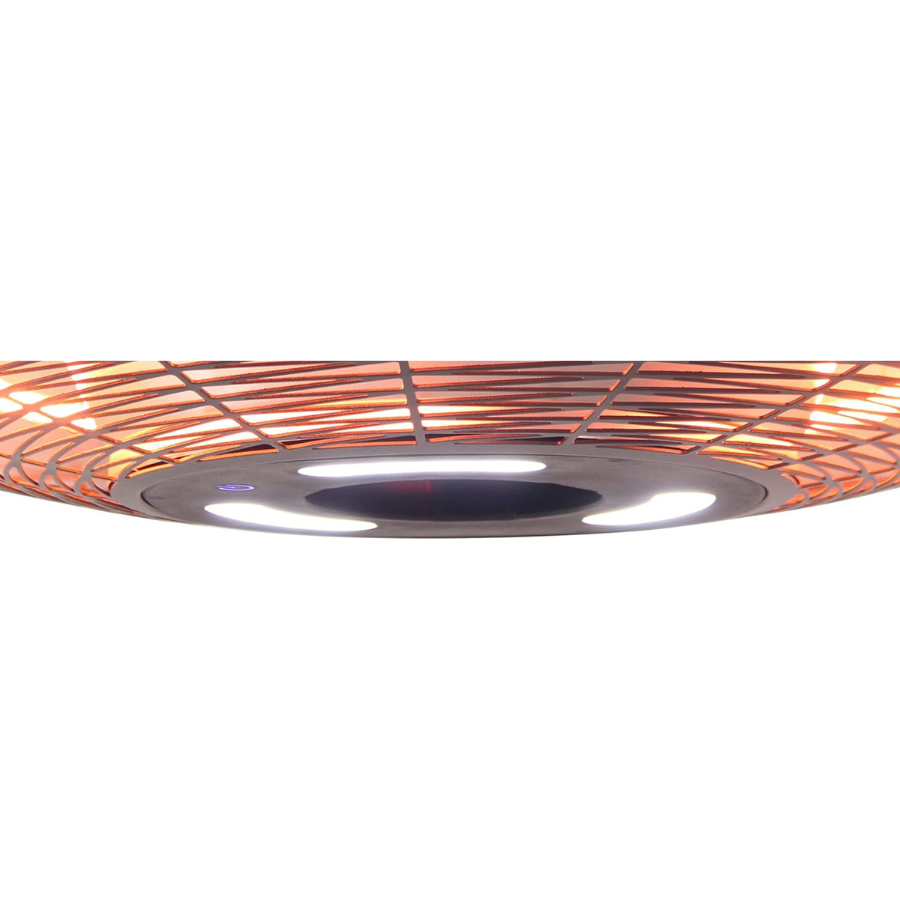 18 Inch Hanging Infrared Electric Outdoor Heater with LED Light and Remote (110 V / 1500W)