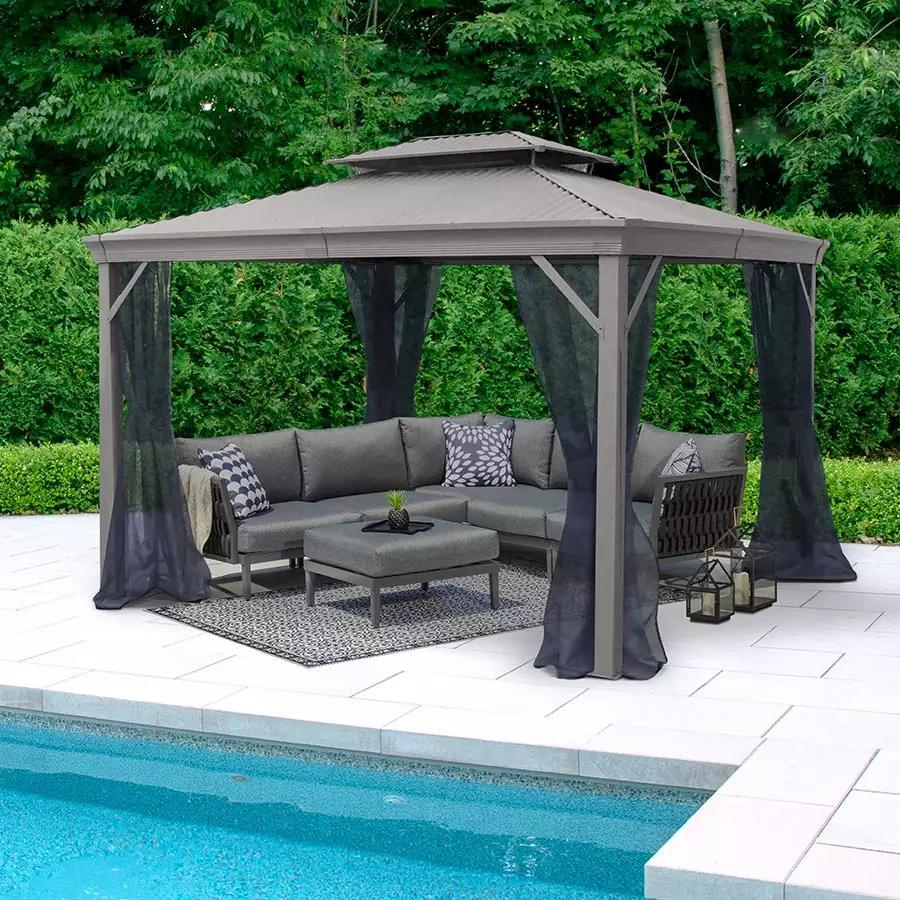 Discontinued Curtains for Maestrale II 10 x 10 ft Gazebos (Charcoal)