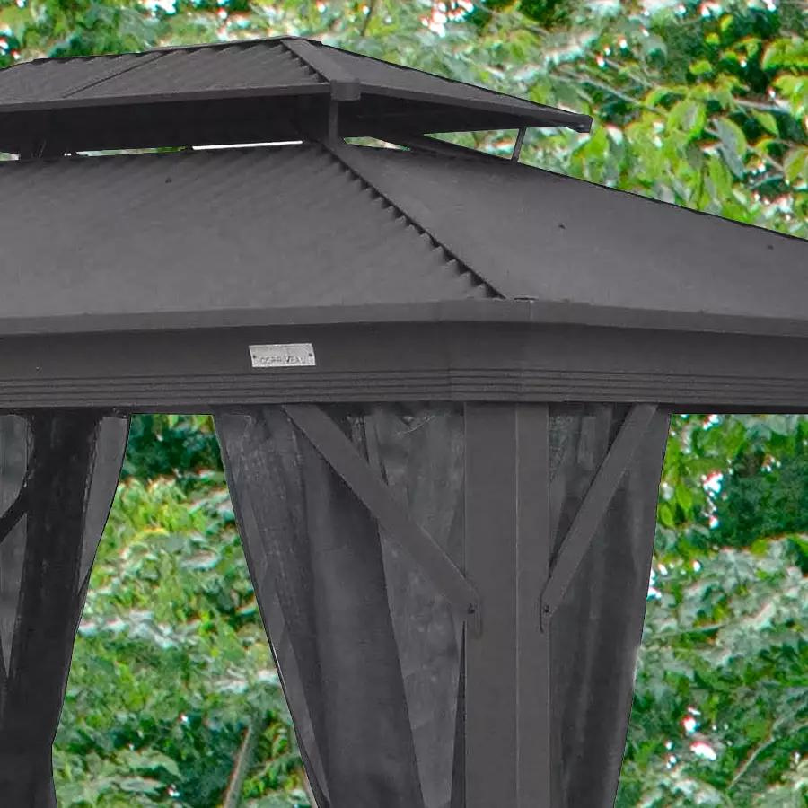 Maestrale II 10 x 10 ft Galvalume Gazebo with Netting (Anthracite)