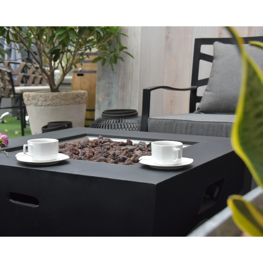 Aurora 34 inch Square Natural Gas Fire Table