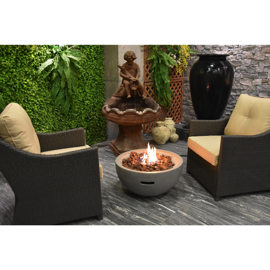 Nantucket 26 Inch Round Propane Fire Bowl with Cover