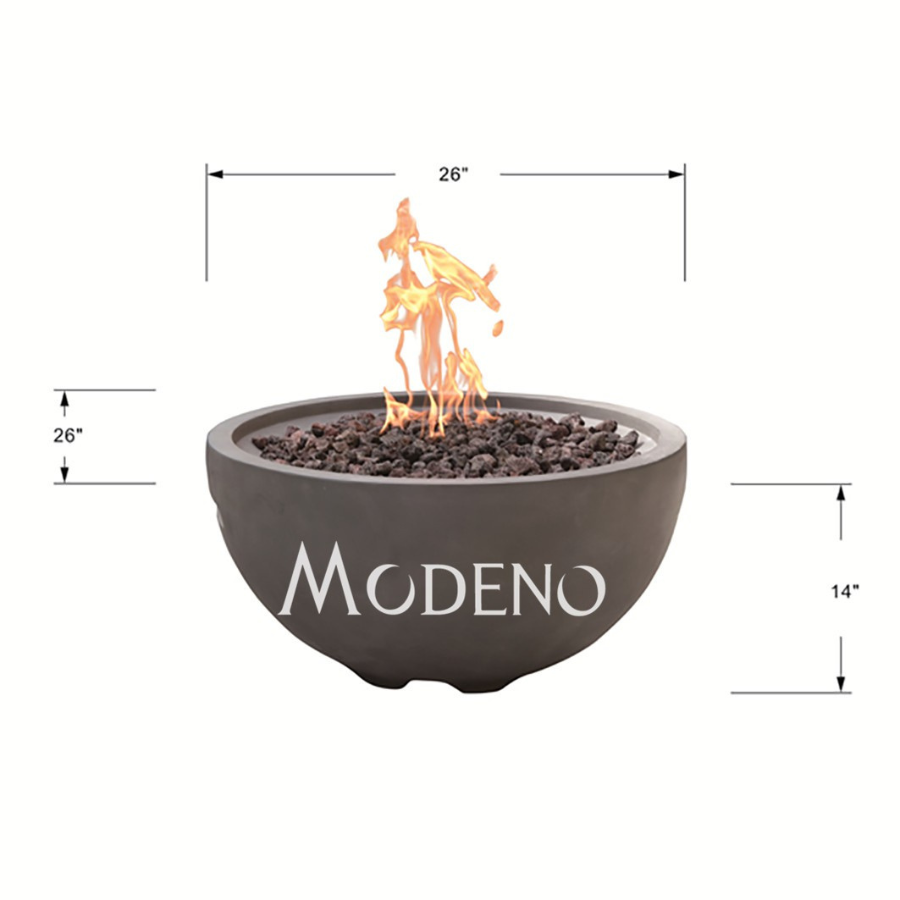 Nantucket 26 Inch Round Natural Gas Fire Bowl with Cover