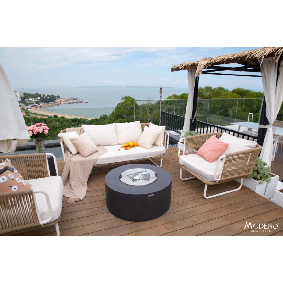 Venice 34 Inch Round Propane Fire Table (Black)