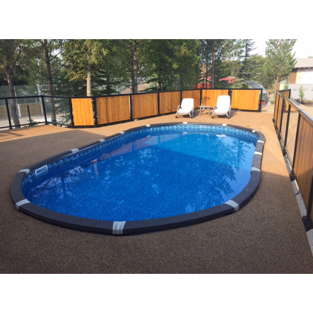 Open Box Element 18 ft Round Above Ground Pool with Azure Wall, Liner and Skimmer
