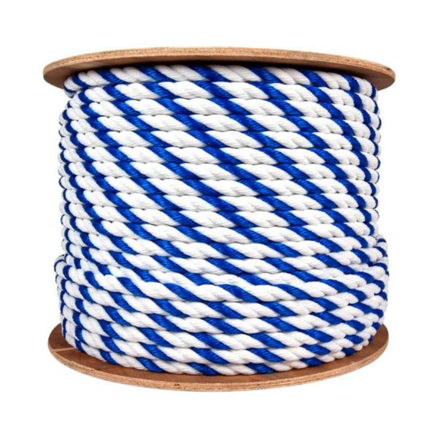 Blue and White Safety Rope (3/4in X 300ft / 2cm X 91m)