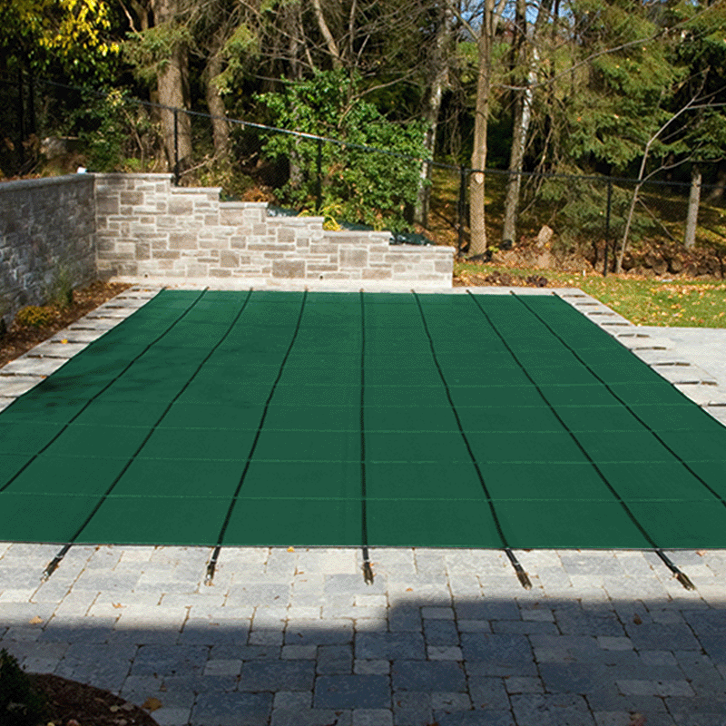 Green 12 x 24 ft NorthFlo Rectangle 99 Mesh Safety Cover