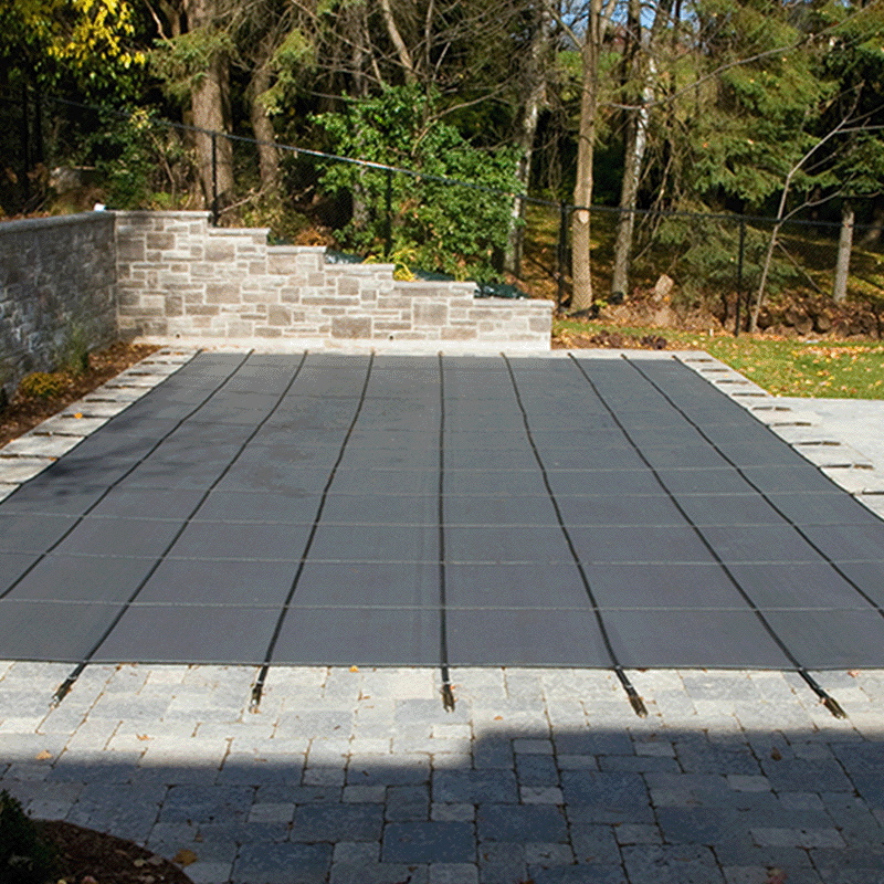 Grey 16 x 32 ft NorthFlo Rectangle 99 Mesh Safety Cover