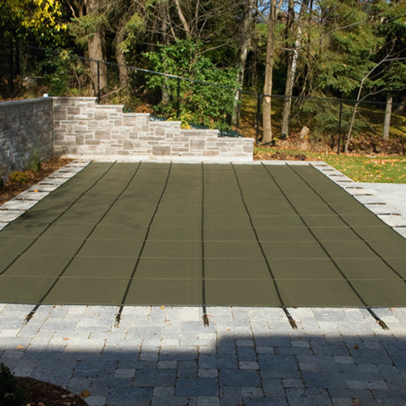 Tan 14 x 28 ft NorthFlo Rectangle 99 Mesh Safety Cover