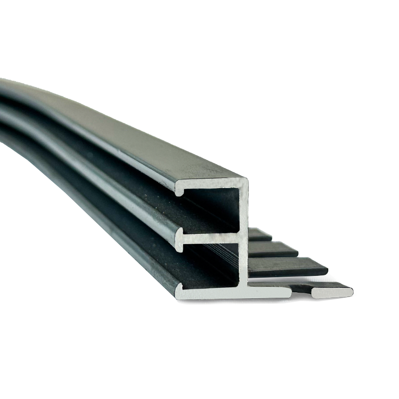 Margelle de sol à montage supérieur et double rail (gris)