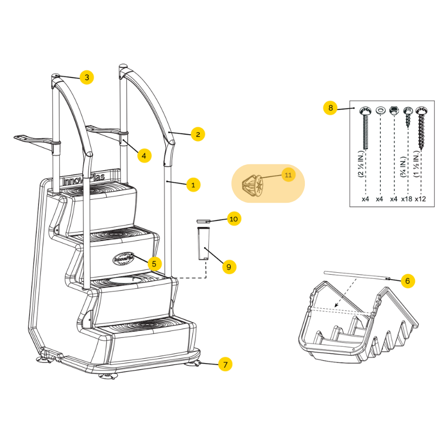 InnovaPlas / Lumi-O Small Round Light Cover/Cap – Pearl Grey