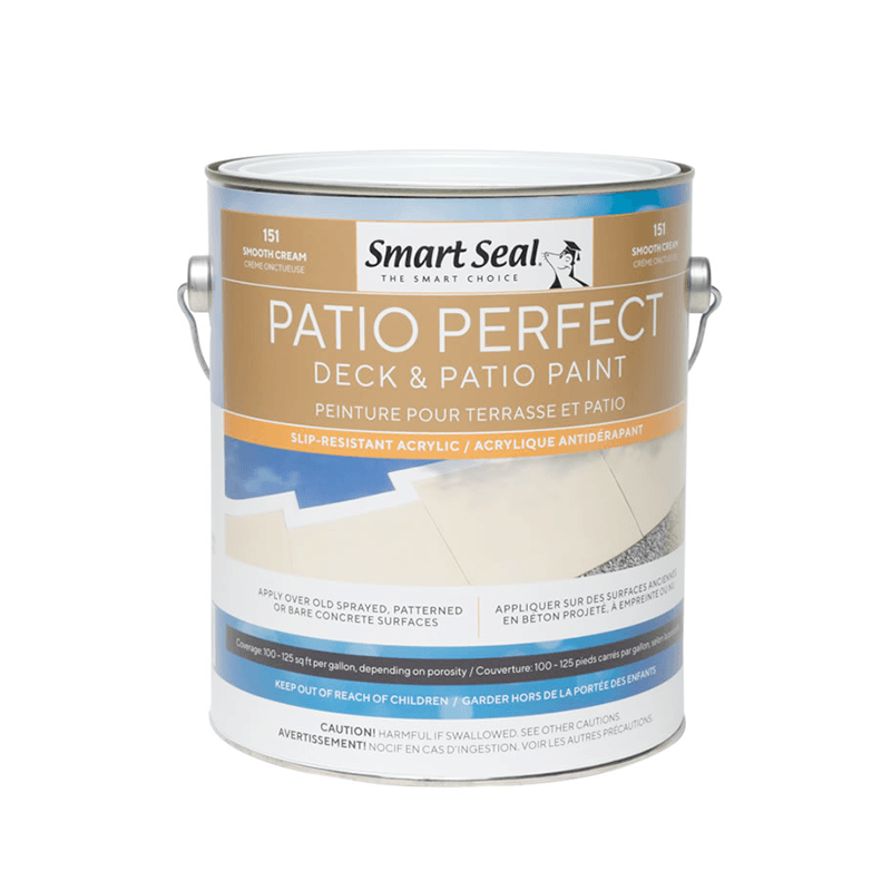 Open Box Peinture acrylique pour terrasse Smart Seal Patio Perfect (crème lisse, 1 gallon)