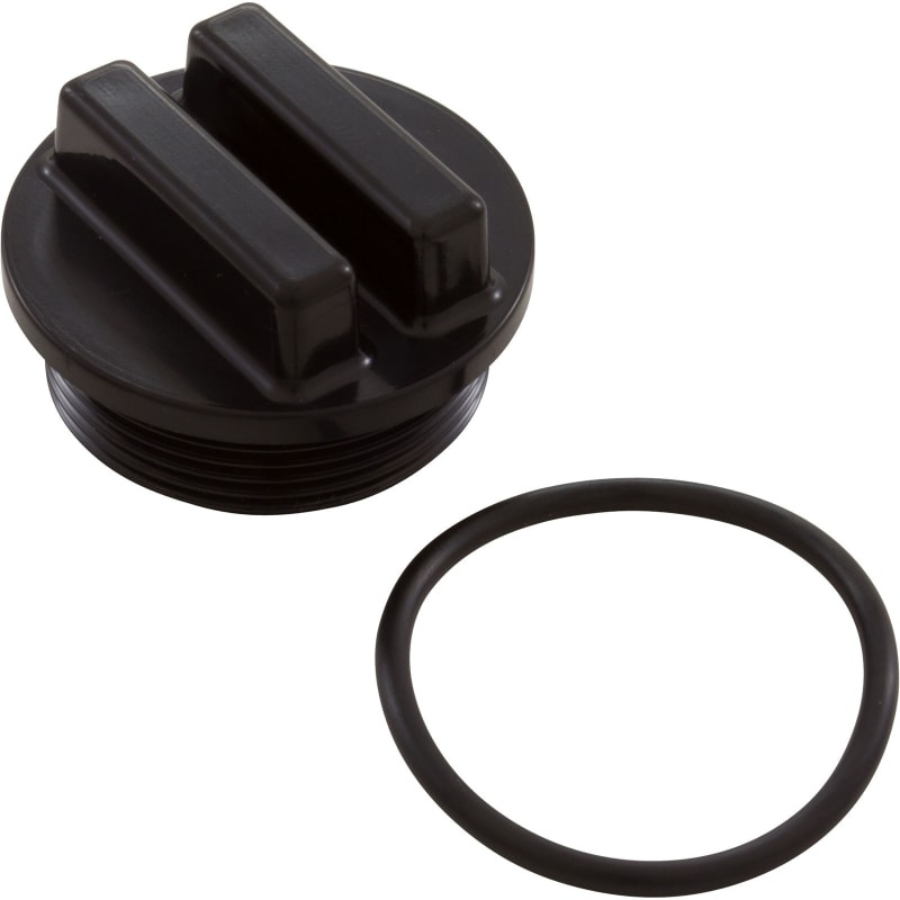 Hayward SP1022CBLK - 1.5 Inch MIP Concrete Pool Drain Plug with O-Ring (Black)
