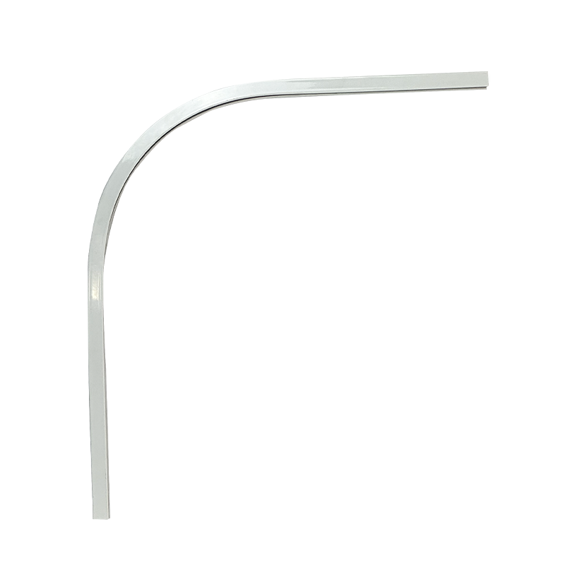 Single Track - Side Mount Inground Coping - 6 Inch Corner - White Aluminum