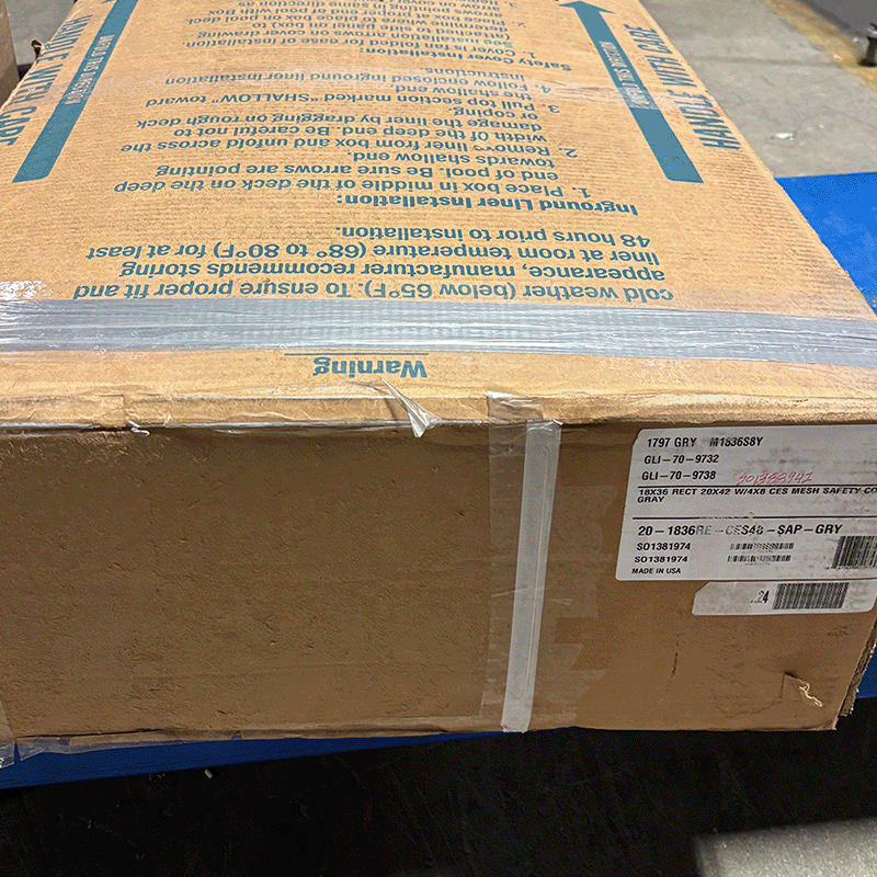 Open Box Grey 18 x 36 ft Rectangle with 4 x 8 ft Center Step Safety Cover Sunshade 95 Mesh