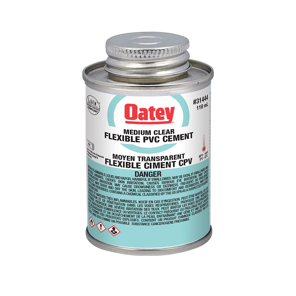 Oatey Medium Clear Flexible PVC Cement (118 ml)