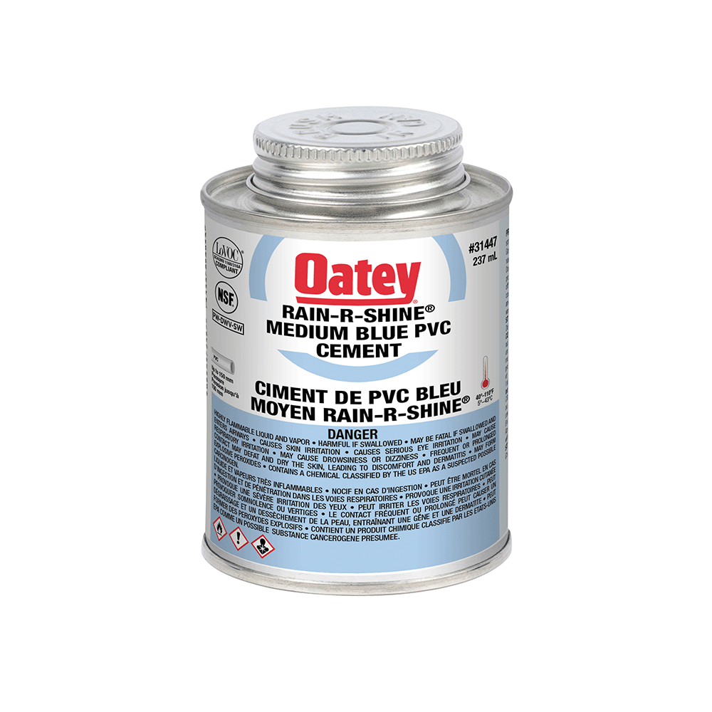 Oatey Rain-R-Shine Medium Blue PVC Cement (237 ml)