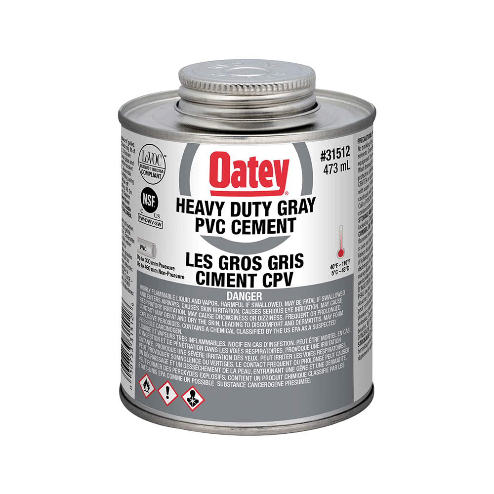 Oatey Heavy Duty Gray PVC Cement (473 ml)