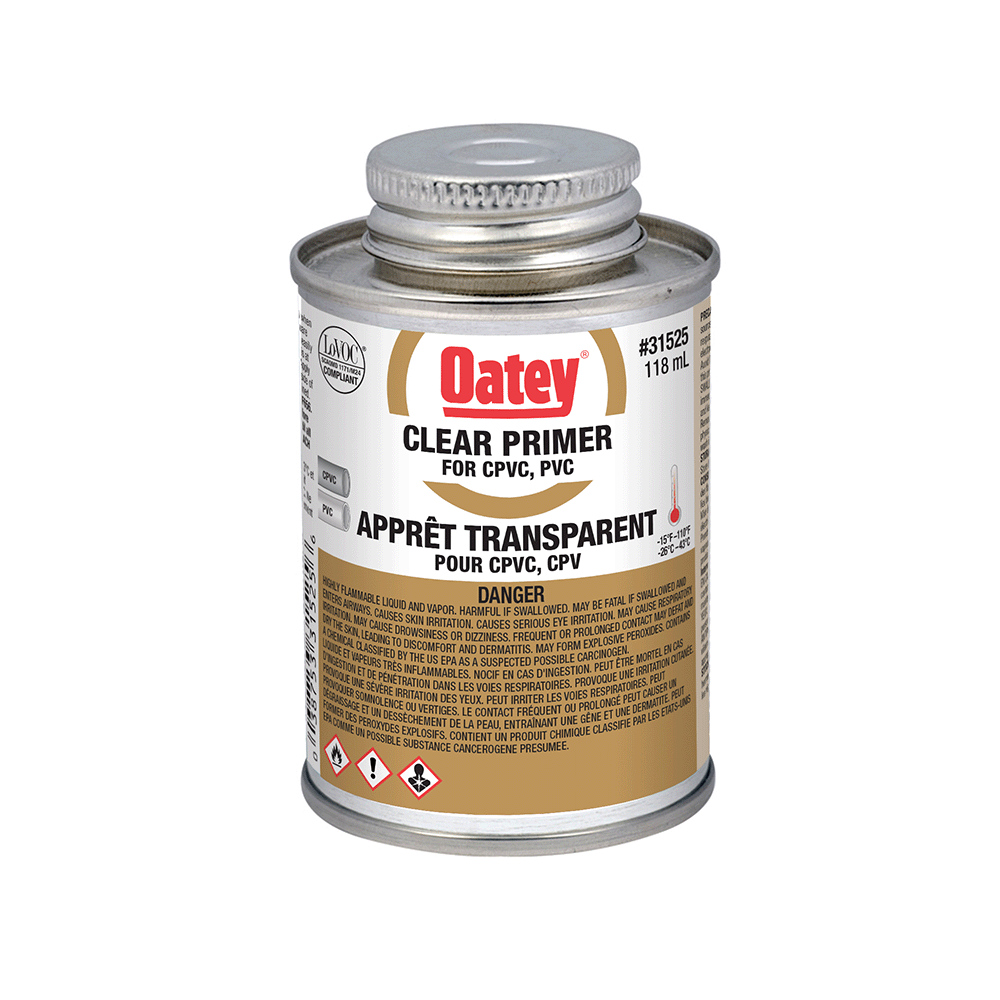Oatey Clear Primer for PVC and CPVC (118 ml)