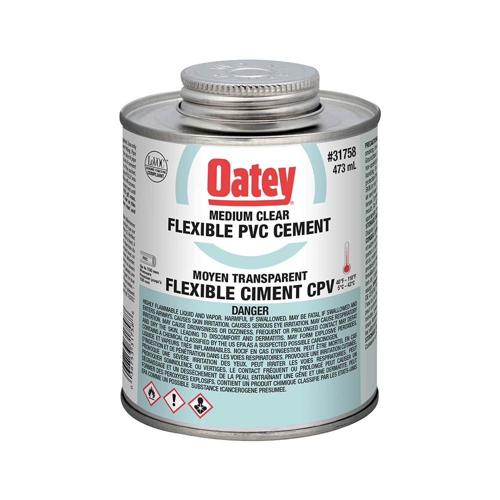 Oatey Medium Clear Flexible PVC Cement (473 ml)