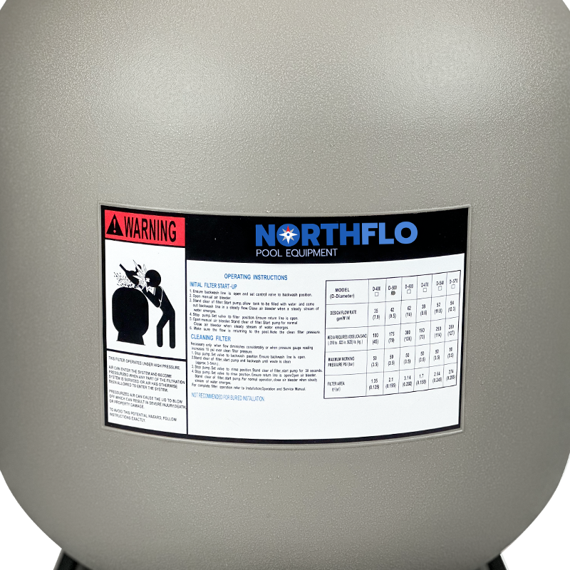 NorthFlo 24 Inch Sand Filter with 6 Way Valve