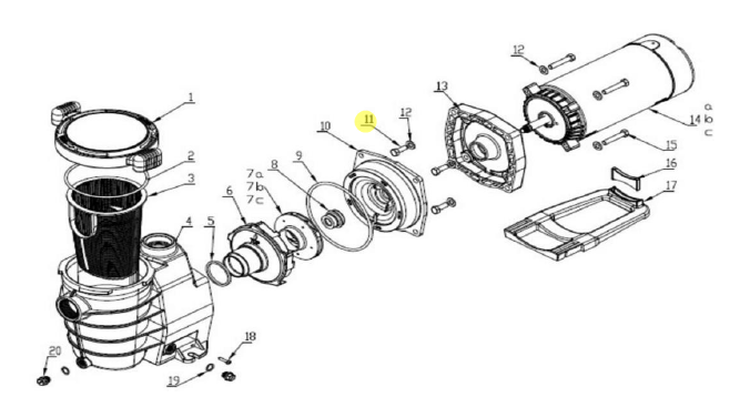NorthFlo Screw 3/8-16UNC 25.4MM for Inground Pool Pump