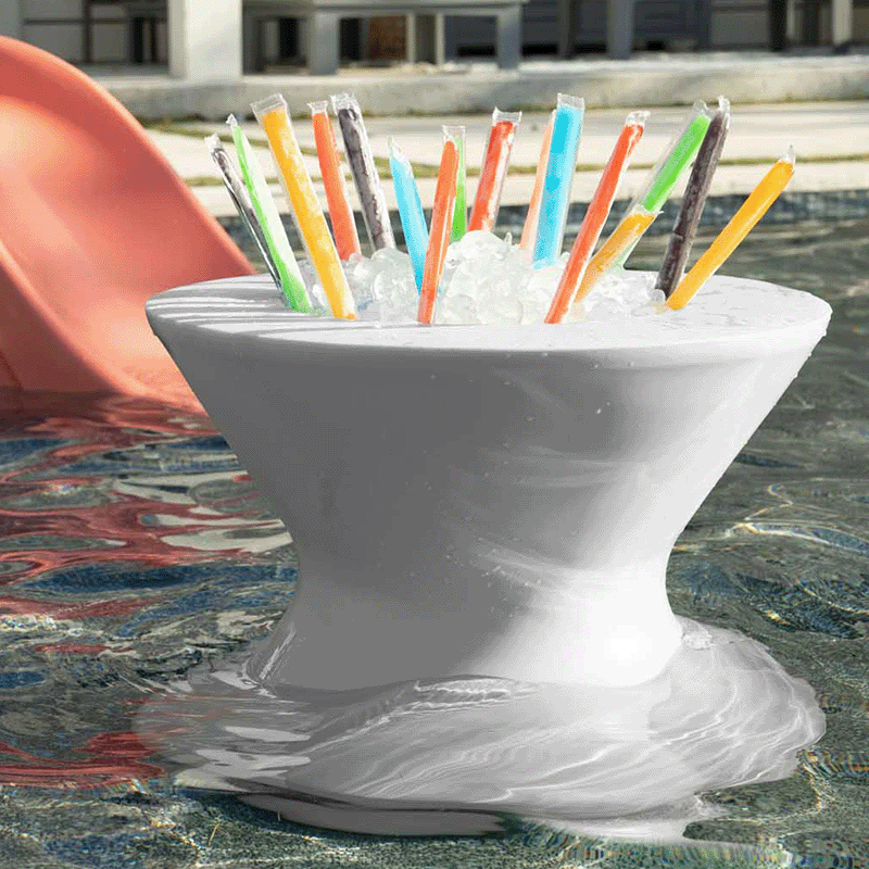 Ledge Lounger Signature Tall Ice Bin Side Table Without Lids (Gray)