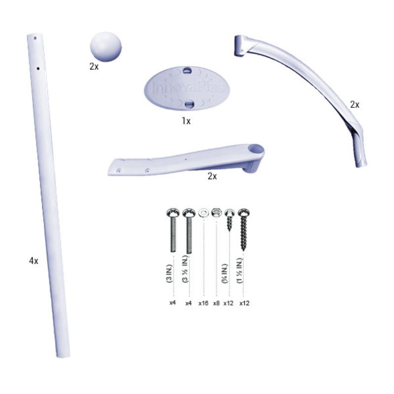 5ER5174 - Handrail Kit For Oasis Step Resin Rail Hardware Included