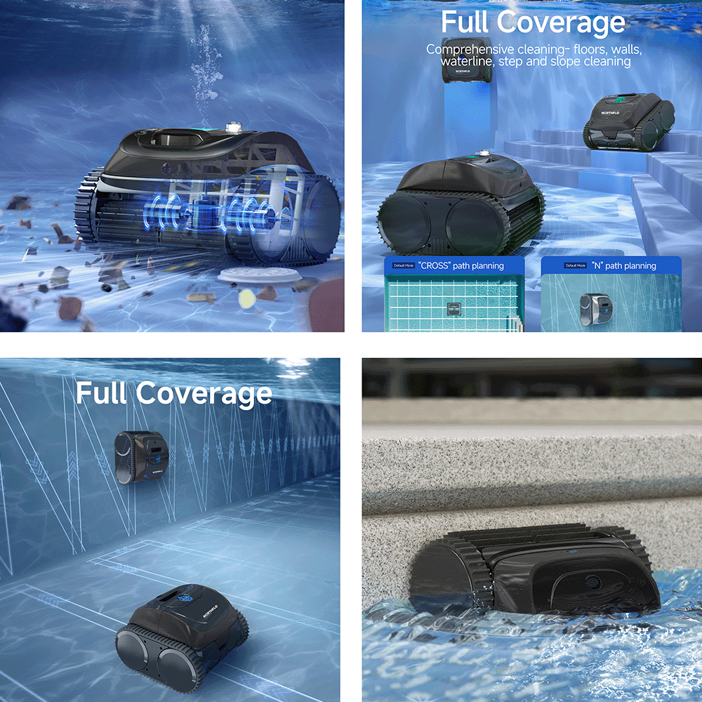 Open Box NorthFlo C1 Cordless Rechargeable Robotic Pool Cleaner