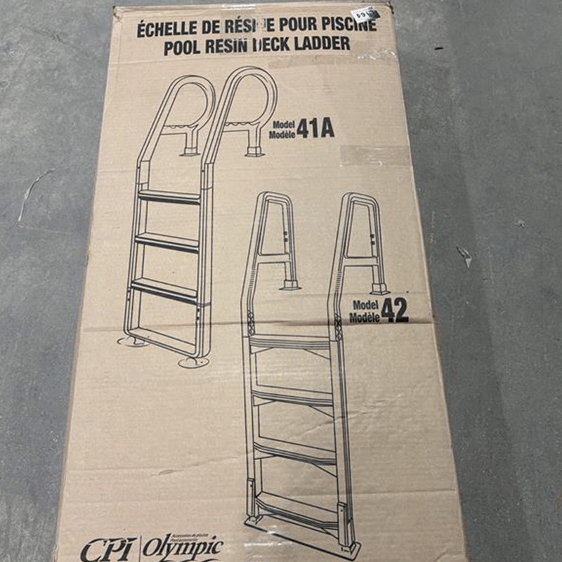 Open Box Resin Above Ground Pool Deck Ladder
